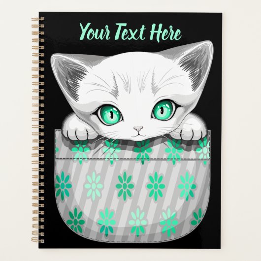 ポケットからよくはしゃぐかわいい猫 プランナー手帳 (正面)