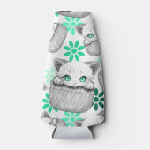 ポケットからよくはしゃぐかわいい猫 ボトルクーラー (正面)