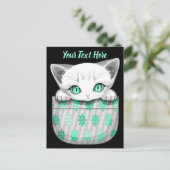 ポケットからよくはしゃぐかわいい猫 ポストカード (スタンド正面)