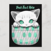 ポケットからよくはしゃぐかわいい猫 ポストカード (正面)
