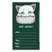 ポケットからよくはしゃぐかわいい猫 マグネット名刺 (正面縦)