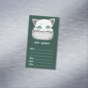 ポケットからよくはしゃぐかわいい猫 マグネット名刺