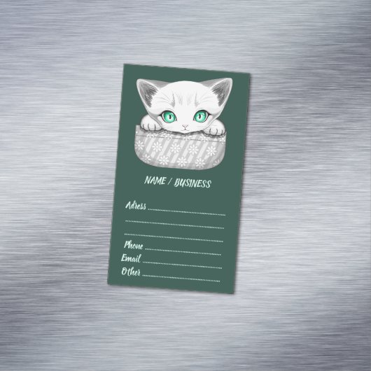 ポケットからよくはしゃぐかわいい猫 マグネット名刺 (インサイチュ)