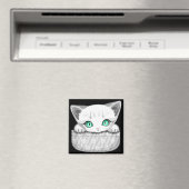 ポケットからよくはしゃぐかわいい猫 マグネット (インサイチュ (食洗機))