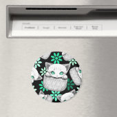 ポケットからよくはしゃぐかわいい猫 マグネット (インサイチュ (食洗機))