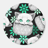 ポケットからよくはしゃぐかわいい猫 マグネット (正面)