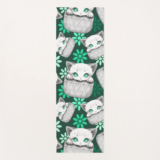 ポケットからよくはしゃぐかわいい猫 ヨガマット (正面)