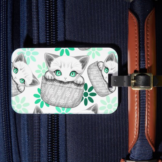 ポケットからよくはしゃぐかわいい猫 ラゲッジタグ (正面インサイチュ4)