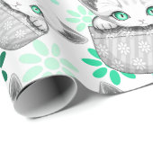 ポケットからよくはしゃぐかわいい猫 ラッピングペーパー (ロールコーナー)