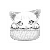 ポケットからよくはしゃぐかわいい猫 ラバースタンプ (インプリント)