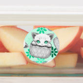 ポケットからよくはしゃぐかわいい猫 ラベル (貼付)