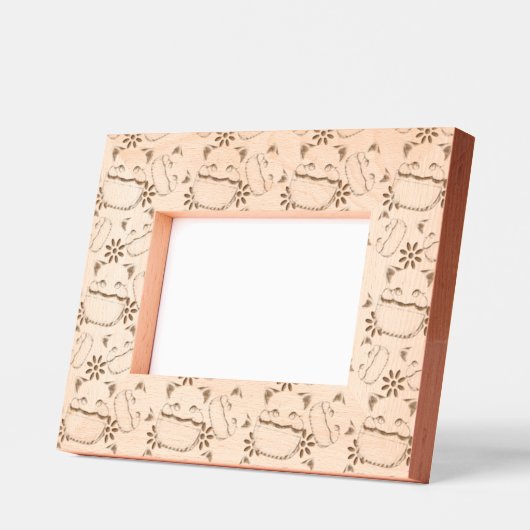 ポケットからよくはしゃぐかわいい猫 レーザー彫刻フレーム (左)