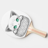 ポケットからよくはしゃぐかわいい猫 卓球ラケット (横)