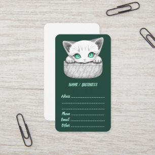 ポケットからよくはしゃぐかわいい猫 名刺