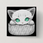 ポケットからよくはしゃぐかわいい猫 缶バッジ (正面)