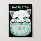 ポケットからよくはしゃぐかわいい猫 缶バッジ (正面)
