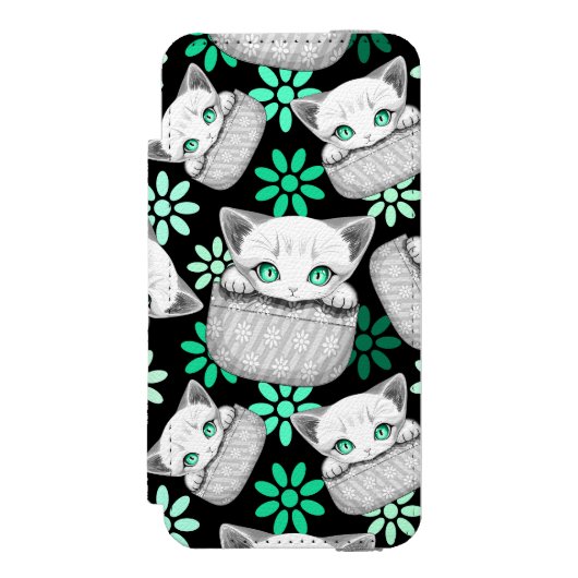 ポケットからよくはしゃぐかわいい猫 INCIPIO iPhoneウォレットケース (フォリオ 正面)