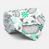 ポケットから顔を出すかわいい猫 ネクタイ (ロール)
