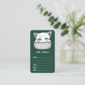ポケットから顔を出すかわいい猫 名刺 (スタンド正面)