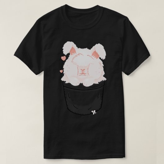 ポケットかわいいアンゴラウサギ Tシャツ (デザイン正面)