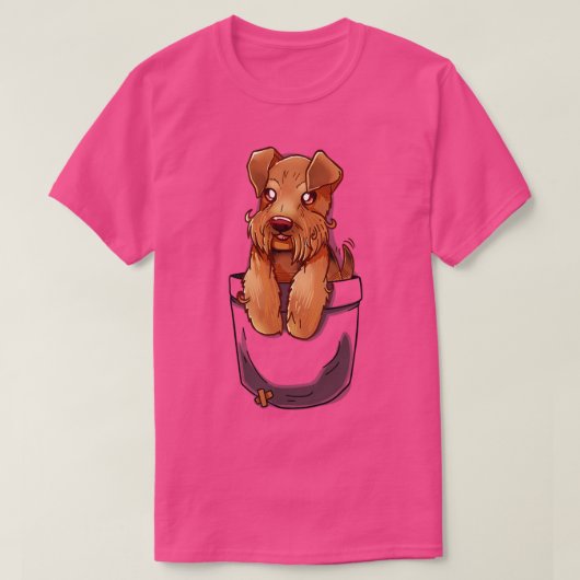 ポケットかわいいウェールズのテリア犬 Tシャツ (デザイン正面)