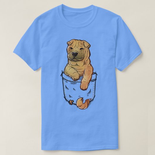 ポケットかわいいシャールペイ犬 Tシャツ (デザイン正面)