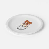 ポケットかわいいジャックラッセルテリア ペーパープレート (アングル)