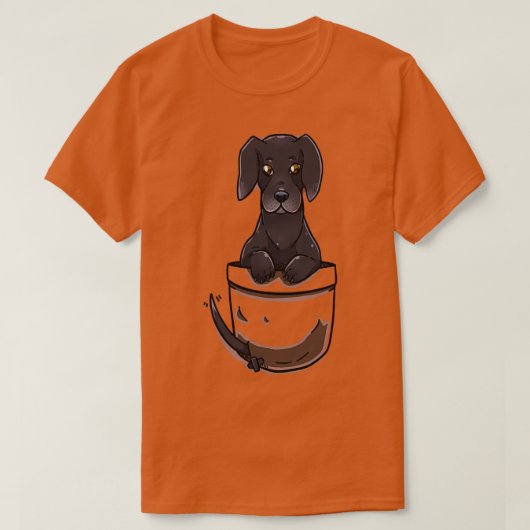 ポケットかわいい大きなダネードッグ Tシャツ (デザイン正面)