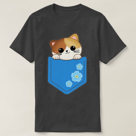 ポケットかわいらし子猫 Tシャツ (デザイン正面)