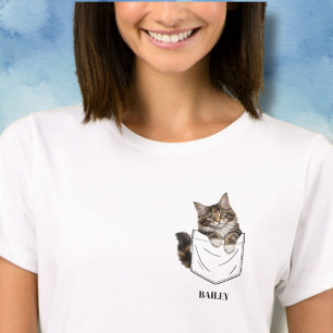 ポケットにいるかわいいメインクーン Tシャツ