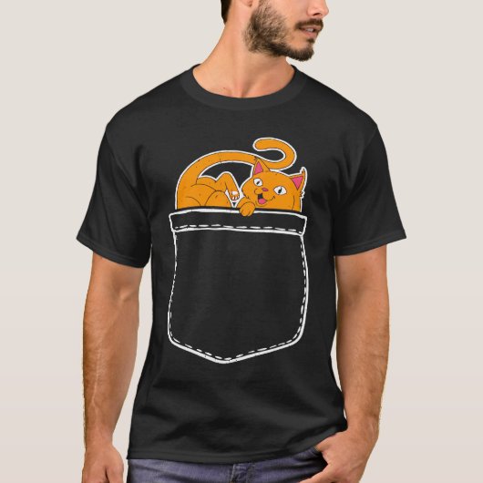 ポケットにいるニセ猫 Tシャツ (正面)