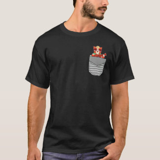 ポケットにウクレレ猫楽器 Tシャツ