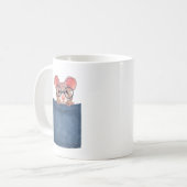 ポケットにマウスを入れる コーヒーマグカップ (正面左)