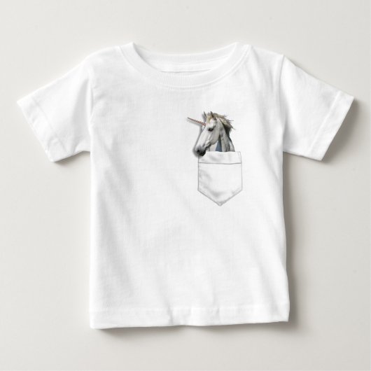 ポケットにユニコーン ベビーTシャツ (正面)