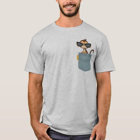 ポケットに入ったサル Tシャツ (正面)