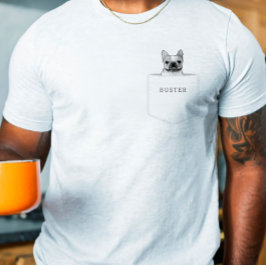 ポケットに入った犬 |ペットカスタムの写真と名前 Tシャツ