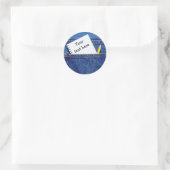 ポケットに入った「Your Text Here」 ラウンドシール (バッグ)