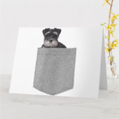 ポケットに入るミニチュア シュナウザー 犬のデザイン カード (黄色い花)