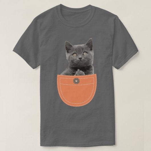 ポケットに入与えった猫 Tシャツ (デザイン正面)