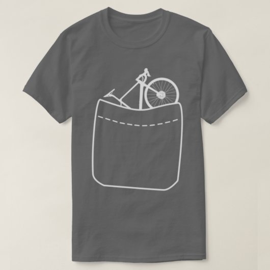 ポケットに自転車を入れる Tシャツ (デザイン正面)