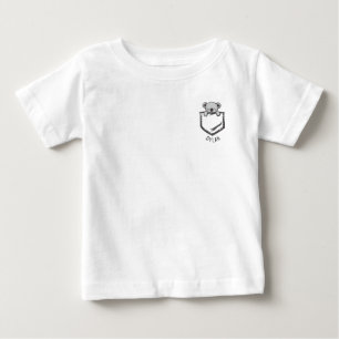 ポケットに赤ちゃんコアラが可愛い 名前を追加 ベビーTシャツ