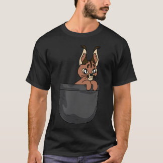 ポケットのカリャカル 面白い動物デザイン Tシャツ