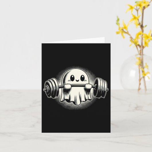 ポケットのユーモアあふれるゴースト・ワークアウト・ハーフ カード (黄色い花)