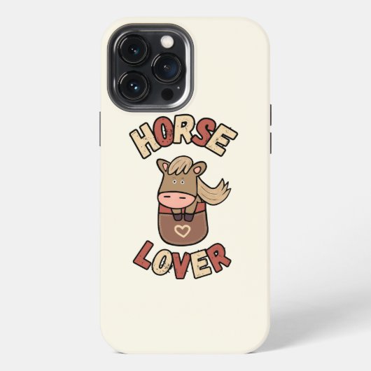 ポケットの中のかわいい馬 iPhoneケース (裏面)