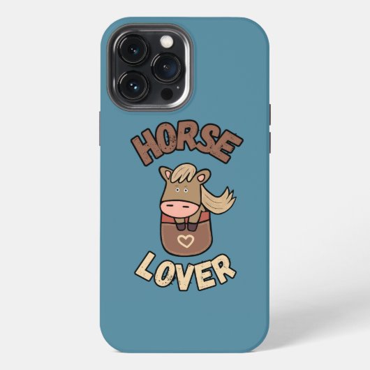 ポケットの中のかわいい馬 iPhoneケース (裏面)