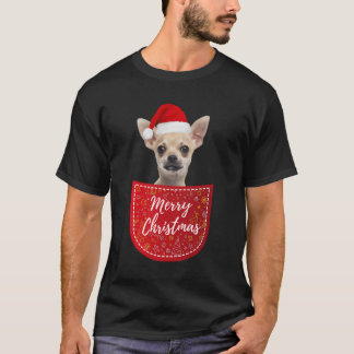 ポケットの中のチワワのクリスマス Tシャツ