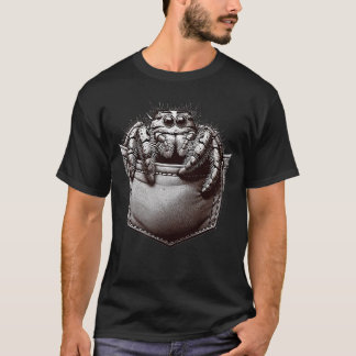 ポケットの中のハエトリグモ かわいい小さなハエトリグモ Tシャツ
