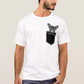 ポケットの中のペット - 名前入りオーダーメイドの犬の写真 Tシャツ (正面)