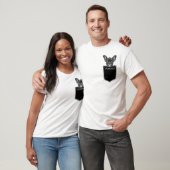 ポケットの中のペット - 名前入りオーダーメイドの犬の写真 Tシャツ (ユニセックス)