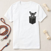 ポケットの中のペット - 名前入りオーダーメイドの犬の写真 Tシャツ